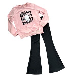 SHEIN Pink and Black Kids Matching Set